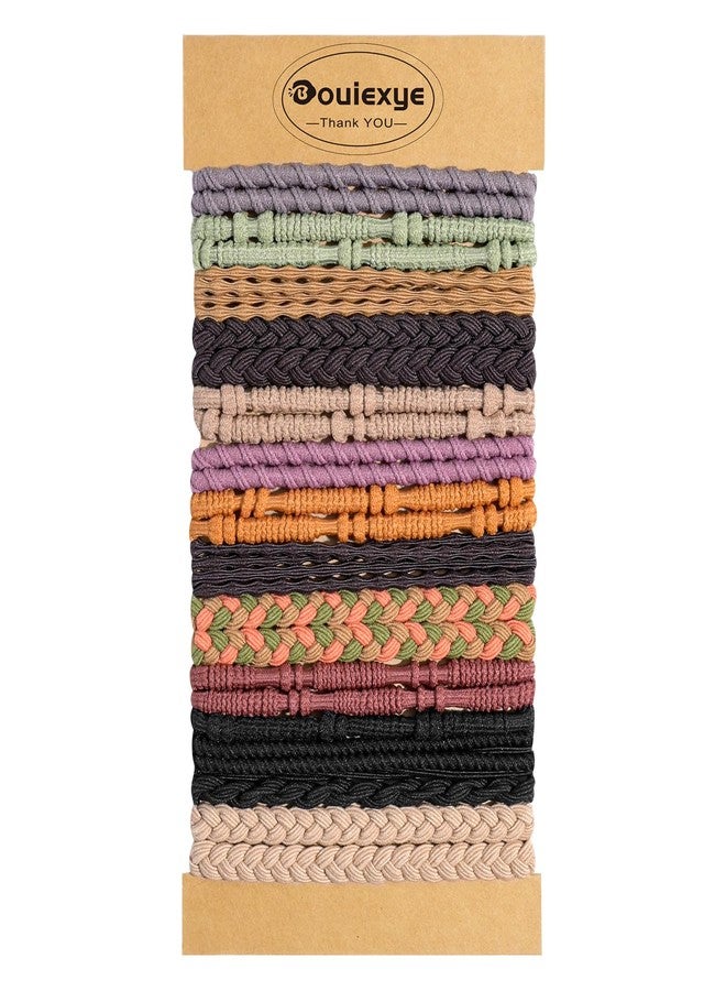 Bouiexye ربطات شعر بوهيمية من Bouiexye، 26 قطعة، ربطات شعر مرنة لا تسبب تلف الشعر، ربطات شعر على شكل ذيل حصان للنساء والفتيات ذوات الشعر الخفيف والكثيف (ألوان مختلطة) - Image 1